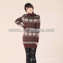 12STC0571 turtleneck snowflake lady sweater